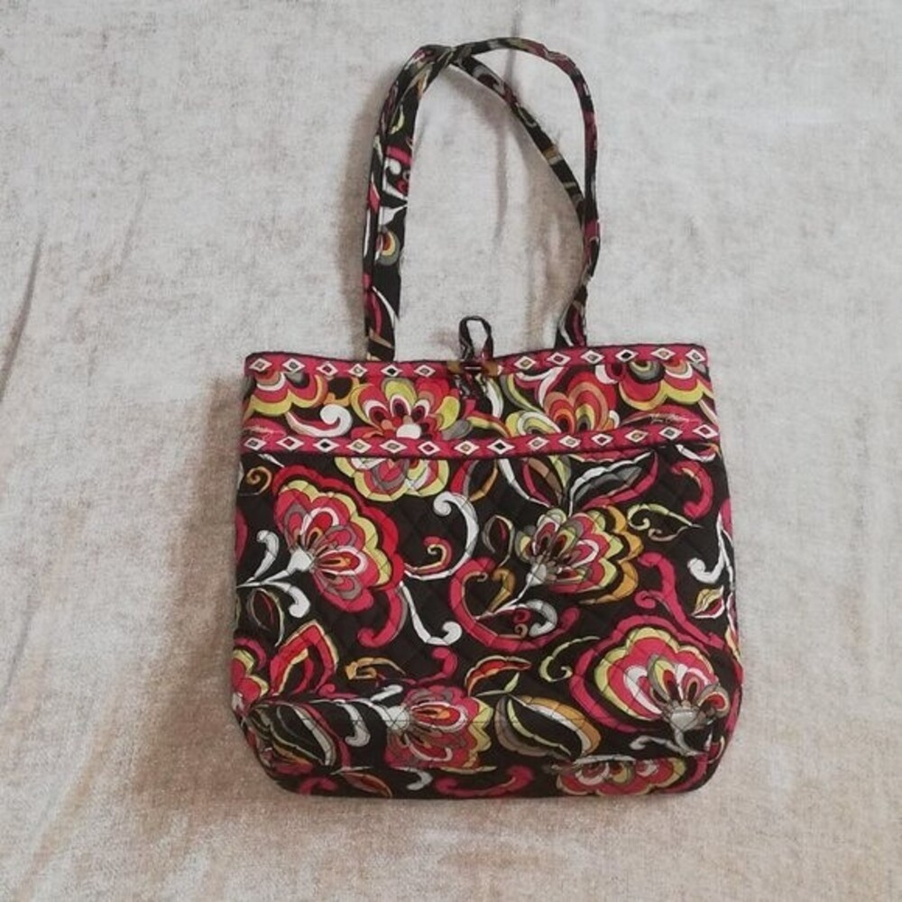 Vera Bradley Retired Puccini Floral Muticolor Medium Tote Bag